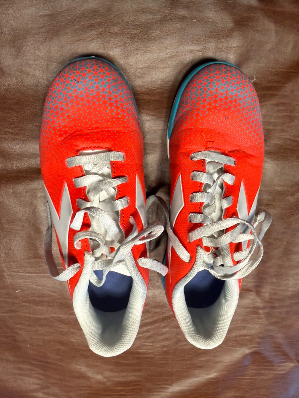 Diadora Kids Orange-soccer cleats with White Accents